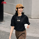 Li-Ning kurzärmeligte T-Shirt-Paare neue Sommer neue trendige, vielseitige, lose runde Hals-Top AHSU679 Schwarz AHSU679-4 S