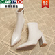 CARTELO temperament French pointed high heels women's autumn and winter Korean style small ankle boots 2026 new thick heel small short boots brown 41