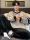 
Pajamas men's autumn and winter flannel thickened warm round neck cartoon students among young people loose men's home clothes WYEX3890 3XL (recommended 155-175Jin [Jin equals 0.5 kg]) All size