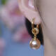 Chipan sterling silver pearl earrings women's long style temperament versatile shell pearl earrings fashion earrings 2024 new high-end ear hooks