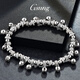 GsunG platinum PT950 bracelet for women with moissanite elastic rope bracelet platinum ball bracelet moissanite small bell Calculated according to the gold price in the store that day