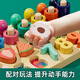 Zhexiang Deutsche Qualität Kinder digitales Spielzeug 0-3 Jahre alte Baby-Formpaarung Spielzeug Puzzle Baby Holz Toys 2 Montessori Fünf-in-Eins-Smart Board + Großbuchstaben Kognition