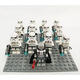 LEGO Star Wars Figura Clone Soldier Soldier Soldier Jedi Sis Warrior Darth Vader Buffett Toys 13 Clones PG757 + Capitán + Base de placa BOLSA