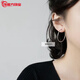Guanpu Pavilion Fat Donglai's same style pt950 platinum earrings large hoop PT950 plain hoop for women simple and elegant platinum hoop exaggeration plain hoop large earrings (30mm)