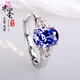 Chuxiao sapphire ring 925 sterling silver ring tanzanite sapphire live ring for women jewelry Japanese and Korean new sapphire live ring
