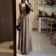 St. Paul's small fragrant style knitted sweater dress for women spring and autumn 2025 new style high-end long skirt suit slimming suit top + skirt M size
