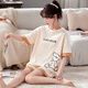 
Cat man summer women's pure cotton cute short sleeve shorts pajamas can be worn outside home clothes GXT6630 L (recommended 95-115 Jin [Jin equals 0.5 kg])