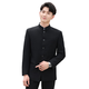 ROMON Chinese tunic suit suit men's youth slim fit Chinese stand collar suit Chinese wedding dress Chinese style Tang suit Chinese stand collar black top + pants L 175 weight 125-135 Jin Jin equals 0.5 kg