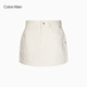 Calvin KleinJeans 25 spring and summer new women's trendy retro sexy hot girl ck cotton A-line denim skirt 47B728G RG3-denim white S 27