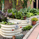 Cadre de plantation de métal lit de légumes Plantation de légumes Cour de jardin extérieur balcon rond Simple 9N1-32244 * 61 * 81cm Autre blanc ivoire