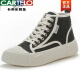 Cartelo Brand Broken-Size Genuine Leather High-Top Shoes para mujeres 2025 Autumn Nuevos zapatos casuales versátiles de suela plana para mujeres 9929 Black 9929 37
