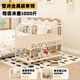Lusong Multifunktionaler kribfreier bahnfreier Formaldehyd-freies Neugeborenes Babybettbeschränkung Center Mobile Baugruppe Mobile Eisenbett 90*55*80 cm [umweltfreundliches braunes Pad]