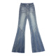 
Wen Yingyan retro jeans bell-bottom pants for women in spring and summer 2025 new high-waisted slimming and elastic slightly flared pants dark blue regular (983) L (recommended weight 110-120 Jin [Jin equals 0.5 kg])