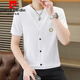 Pierre Cardin Summer Ice Seide Strick gefälschte zweiteilige kurzärmelige T-Shirt-T-Shirt-Korean-Stil-Slim und Kühl und dünn halbärmelig T-Shirt Top 6626 Khaki L 110-125 Jin [Jin gleich 0,5 kg]