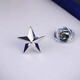SHIJUN men's light luxury suit brooch gold-plated simple corsage shirt collar button-down collar pin five-pointed star badge cufflink gold one velvet box
