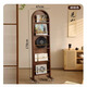 Mittel alter massives Holz Ganzkörperspiegel beweglicher bodenstehender französischer Retro Storage Magazine Bücherregal integrierter rotierender Dressing Spiegel mittelalterlicher Farbe [importiertes Festholz]