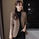 Yuanfeiya gray collarless suit jacket for women 2025 spring new style high-end casual loose top temperament small fragrance suit single piece gray suit L recommended 108-118Jin Jin equals 0.5 kg