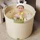 Temperature-sensitive children's bath bucket, large-size baby bath bucket, household baby swimming bucket, bidet, sky blue large-size [luxury]