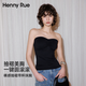 Henny Rue Women's Tube Top Camisole Women's Spring and Summer With Breast Pad Nude Strapless Top Hot Girl Looks Slim and Beautiful Back Dark Black L (Recommended 110-140 Jin Jin equals 0.5 kg)