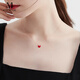 Mck Little Red Heart Necklace for Women 925 Silver Red Love Necklace Clavicle Chain Girlfriend Chinese Valentine's Day Gift 925 Silver Red Heart Necklace-Small Edition