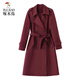Woodpecker Encore Red High-end Medium-Length Trench Coat Women's 2025 Spring and Autumn New Temperature Slimming British Style Coat Encore Red L Recommended 110-120Jin [Jin equals 0.5 kg]