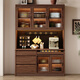 Yahua xiangshe schwarze walnuss massive Holzschrank leichte Luxusweinschrank Wohnzimmer Lagerschrank Kombinationskabinett Schrank dreitürige Seitenschrank ohne leichte Montage