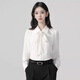 Troman 1-shirt 2-wear no-iron removable bow white shirt women's long-sleeved professional wear formal top interview shirt