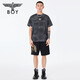 Boy London Spring and Summer Men and Women Same Style Casual Pants Casual Eagle Wings Wings estampados N14984 Gold XS