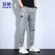 
ROMON (ROMON) pants for men summer loose ties casual pants for men sports pants trendy brand sweatpants for men gray XL