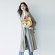 Evely [klassische Fortsetzung] Mint Mambo altmodische Struktur-Sensing-Doppelbrust-Long Windbreaker-Jacke für Frauen New Style Pearl Grey M 120-135jin [Jin ist 0,5 kg]