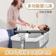希伯熊多功能可折叠婴儿床可移动便携式新生儿摇篮床欧式宝宝床拼接大床 升降灰+蚊帐+床垫+储物篮+尿布台