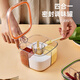 Youqin seasoning box household kitchen seasoning jar combination set one-piece multi-grid salt, MSG and pepper storage condiment seasoning bottle Vibrant orange multi-grid/independent spoon slot