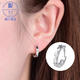 Nilan platinum earrings PT950 earrings for women with platinum carvings PT999 platinum earrings circle earrings PT950 platinum earrings pair about 1.2g + certificate