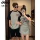 Jeep Spirit Special Ehepaar Outfit Summer Dress One Rock ein Kleid 2025 Neues Baumwoll-Kurzärmel-T-Shirt One Männer und eine Frauen Top-Stoff Qualitätssicherung) 691 Frauenrock + Männer t 2xl Männer m + Frauen