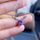 Shilian Tanzanite Necklace Fresh Style Noble and Elegant Women's Pendant 925 Silver Inlaid with Japanese and Korean Compact and Generous Versatile Clavicle Chain