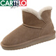 CARTELO leather snow boots for women in 2023 new fashionable fur integrated plus velvet short boots non-slip warm cotton shoes for women camel color 36