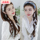 Spring flower hairpin hairband for women retro autumn and winter braided hairband with teeth anti-slip Internet celebrity new hair bundle feeling head cave hair accessory blue gray
