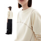 Yunshang Life [Tu Bai] Color contrastante Hasselbladder SweSladder SweSshirt 2025 Spring Slim Top para mujeres V9767 Apricot de arroz L (recomendado 115-130 Jin [Jin equivale a 0.5 kg])