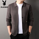 Playboy (Playboy) Frühlings- und Herbst-Strick-Strickjacke für Männer mit mittleren Alter Casual Thin Longleved Jacket Korean Style Slim Pullover Jacke Kamel M.