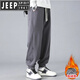 JEEP SPIRIT吉普春秋冬季休闲裤男士2025新款宽松束脚卫裤运动加绒长裤子男 9207藏青 3XL 【155-170斤】
