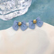 
Buckle Blue Earrings Literary Fresh Haze Blue Flowers Geometric Versatile Earrings Earrings Sweet Jewelry Women 2# 14082C