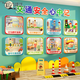 Kindergarten Traffic Safety Tema ambiental Decoración de pared Decoración de paredes Tema ambiental 15829 Seguridad contra incendios - Amarillo medio + naranja amarillo + rojo grande +