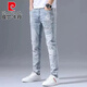 Pierre Cardin Estación Europea 2025 Jeans rasgados de primavera y otoño Los pies delgados de los hombres modernos de estilo coreano