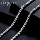 Ruofei platinum men's necklace pt950 platinum necklace men's simple trendy brand hemp rope necklace men's solid necklace gift platinum 950 length 60-65cm weight 53-55 grams