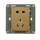 Delixi Switch Socket CD831 Champagner Gold gebürstet Gold 86 Typ versteckte Fünf-Loch
