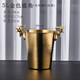 RSRDDY European style antler champagne bucket home wine ice bucket commercial restaurant bar thickened metal ice bucket 5L golden antler scale style