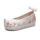 Todos los zapatos bordados de estilo antiguo, con el estilo étnico de la altura interna de la altura interna de la altura interna, con falda de cara de caballo, zapatos individuales de suela gruesa, zapatos de tela, mar de flores blancas 39 (la altura interna aumenta aproximadamente 3.5 cm)