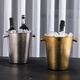 RSRDDY European style antler champagne bucket home wine ice bucket commercial restaurant bar thickened metal ice bucket 5L golden antler scale style