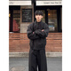 Qumile American three-defense flight jacket men's spring and autumn short work jacket jacket pussy high street fashion brand baseball uniform black L