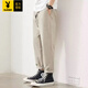 Playboy (Playboy) Herren -Clipper Hosen 2025 Neue Frühlings- und Herbst -Arbeitskleidung gerade lose Hammer in der Pure Cotton Casual Hosen Herren trendig und vielseitig 9904 Dunkelgrau [reiner Baumwoll -Hochqualität] L.